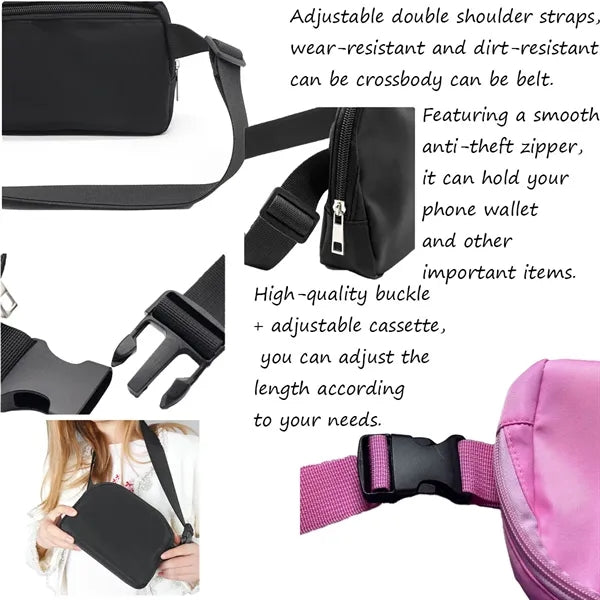 Men's and Women's Nylon Outdoor Sports Crossbody Waist Bag