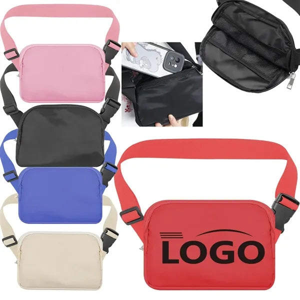 Men's and Women's Nylon Outdoor Sports Crossbody Waist Bag