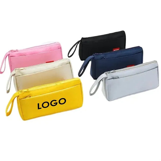 Double Zipper Portable Pouch Pencil Case