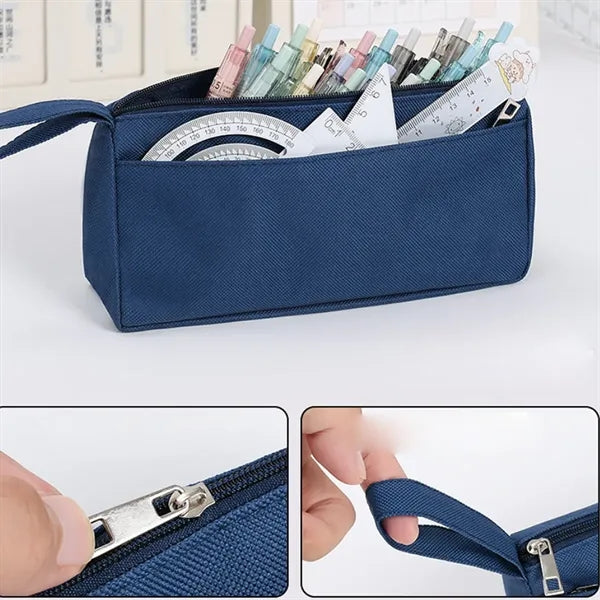 Double Zipper Portable Pouch Pencil Case
