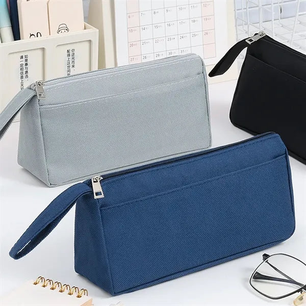 Double Zipper Portable Pouch Pencil Case