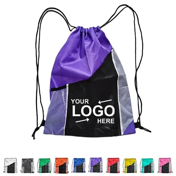 Side Mesh Pockets Drawstring Backpacks