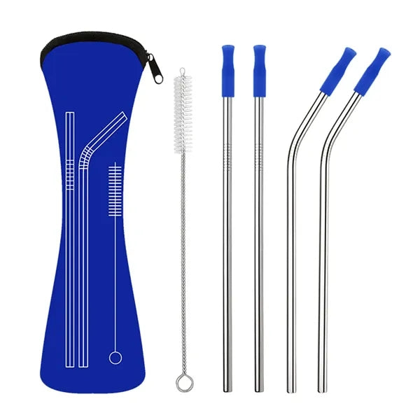 Neoprene Pouch W/ 4 Straws