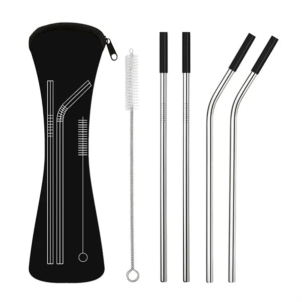 Neoprene Pouch W/ 4 Straws