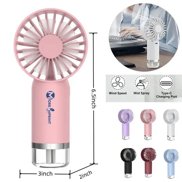 Portable Handheld Misting Fan USB Rechargeable Mini Cooler