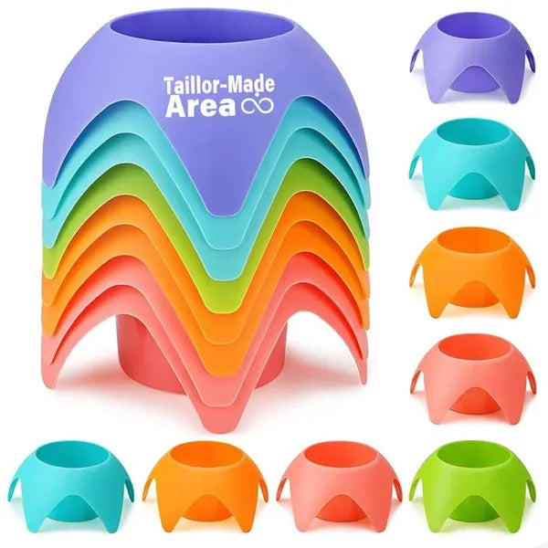 Logo Beach Drink Holder Set Stackable & Sand-Free