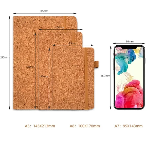 A5 Cork Cover Notepad Notebook