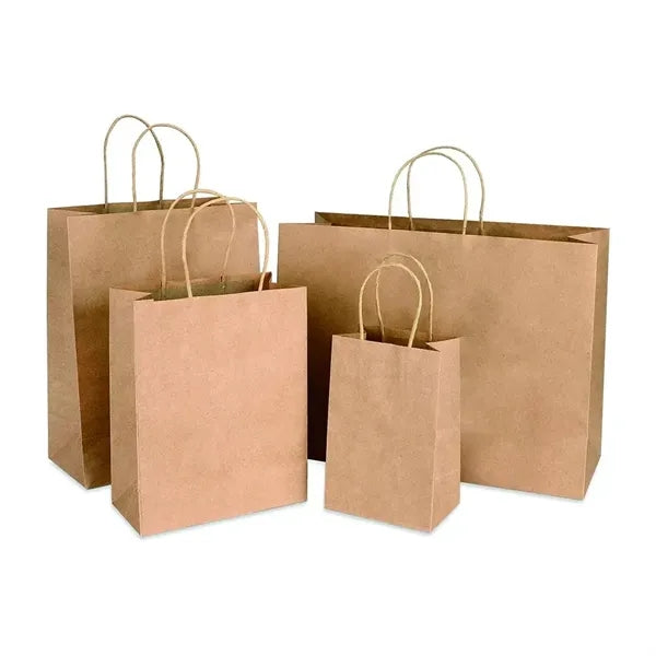 Grocery Shopping Tote Brown Kraft Paper Bags with Handles
