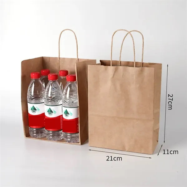 Grocery Shopping Tote Brown Kraft Paper Bags with Handles