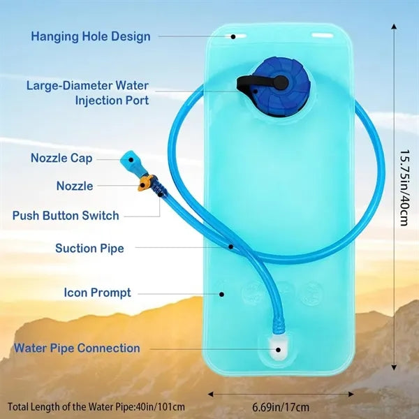 2L Hydration Bladder Water Reservoir with Tube for Hiking