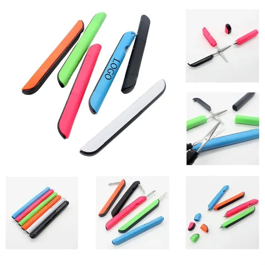 Ruler Ballpoint Pen With Scissors And Knife