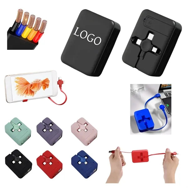3 in 1 Charging Cable Retractable Roll