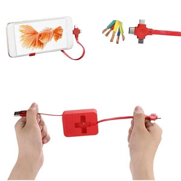 3 in 1 Charging Cable Retractable Roll