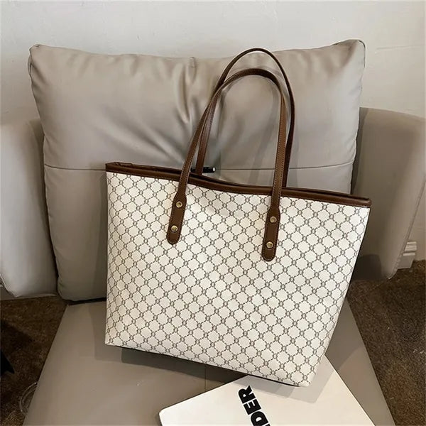 Large Tote Bags for Women with Zipper Plaid