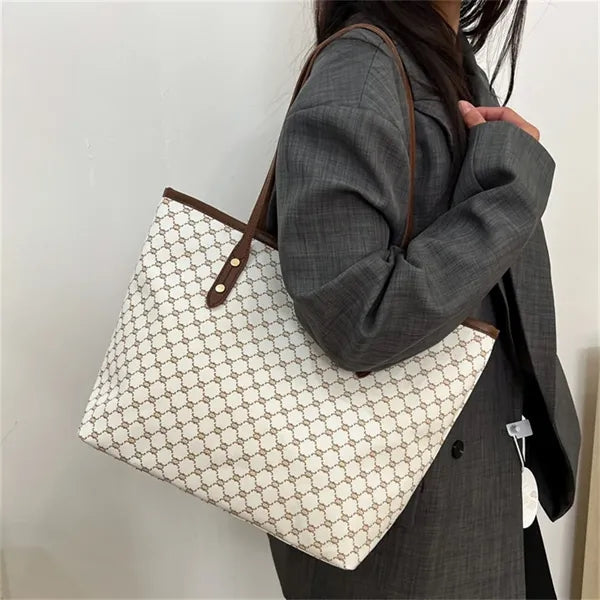 Large Tote Bags for Women with Zipper Plaid