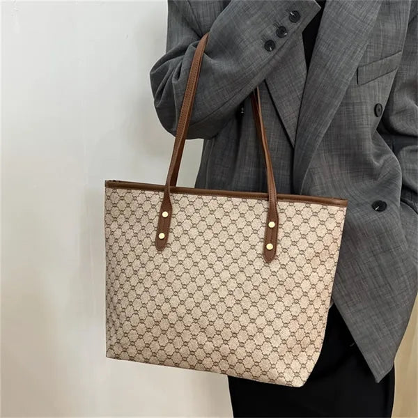 Large Tote Bags for Women with Zipper Plaid