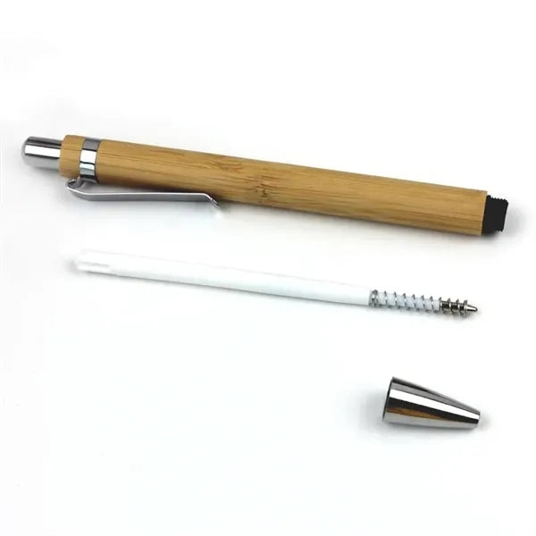 Retractable Bamboo Ballpoint Pen