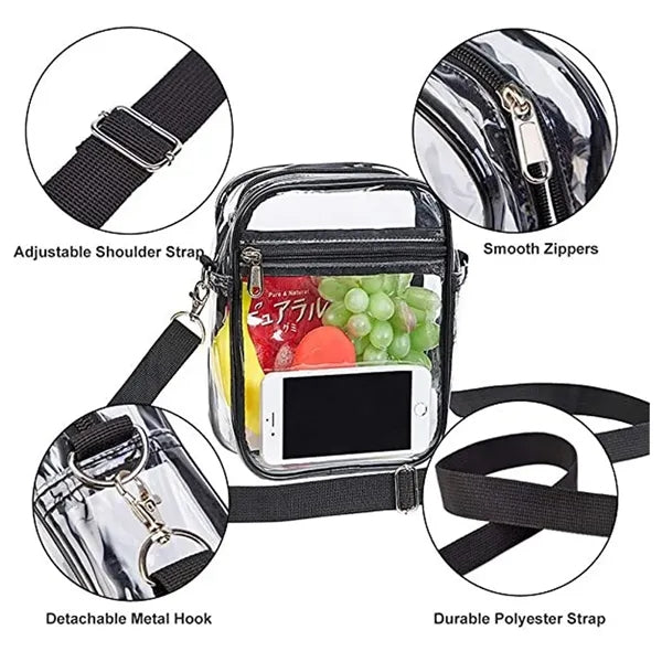 Outdoor Transparent Crossbody Purse Bag Clear Handbag