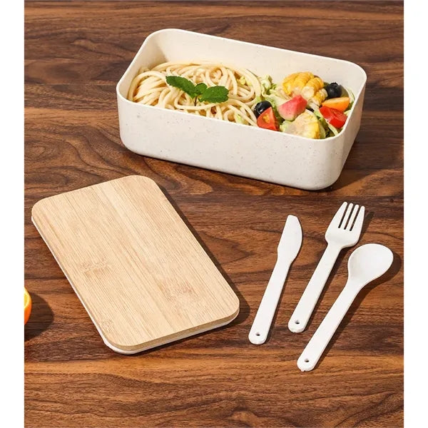 Double Decker Lunch Box with Lid & Utensils