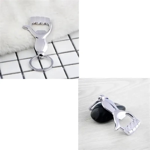 Palm shape bottle opener with key chain