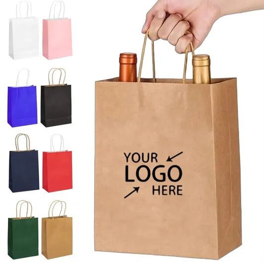 Colorful Shopping Party Gift Kraft Paper Bag with Handle
