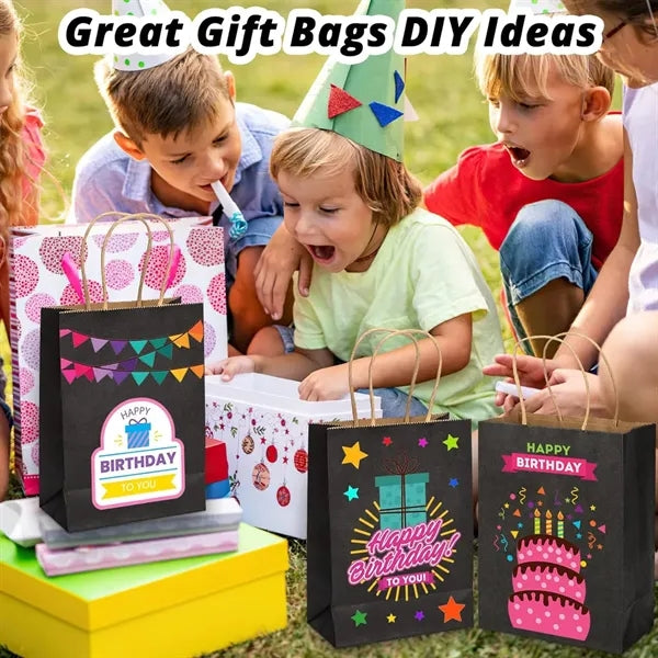 Colorful Shopping Party Gift Kraft Paper Bag with Handle