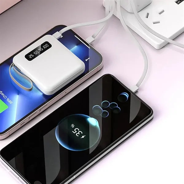 10000mAh Slim Charger Power Bank with Built in Cables