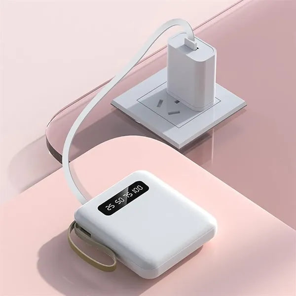 10000mAh Slim Charger Power Bank with Built in Cables