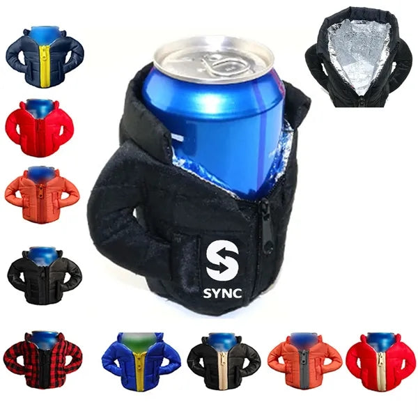 Down Jacket Style Winter Warm Cup Cover