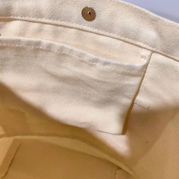Natural Cotton Canvas Open Top Tote Bag With Long Handle
