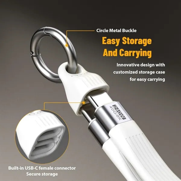 Short USB-C Cable Keychain 240W 5A Fast Charging Cord
