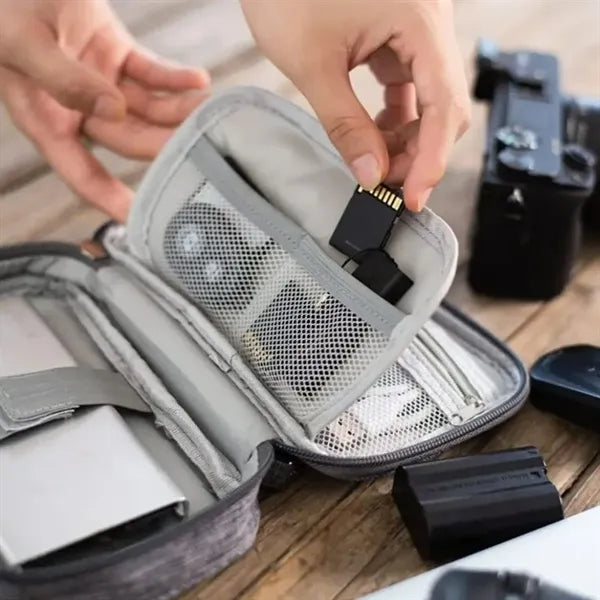 Compact Tech Organizer Pouch for Cables and Accessories