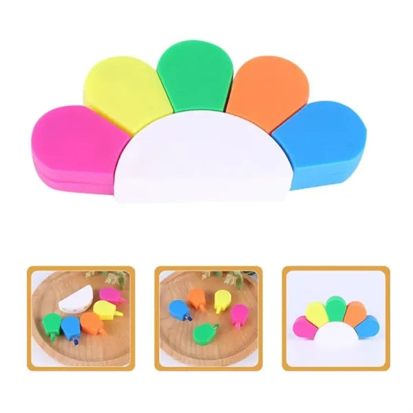 5 in 1 Flower Watercolor Fluorescent Pen Petals Highlighters