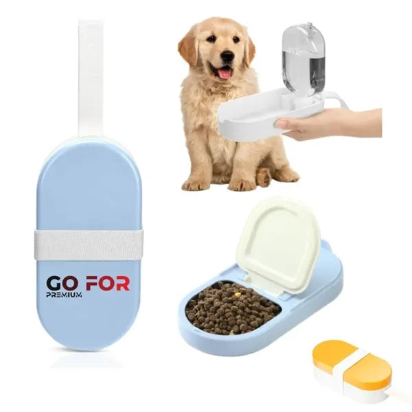 Dog Travel Water Bottle Dispenser with Treat Container
