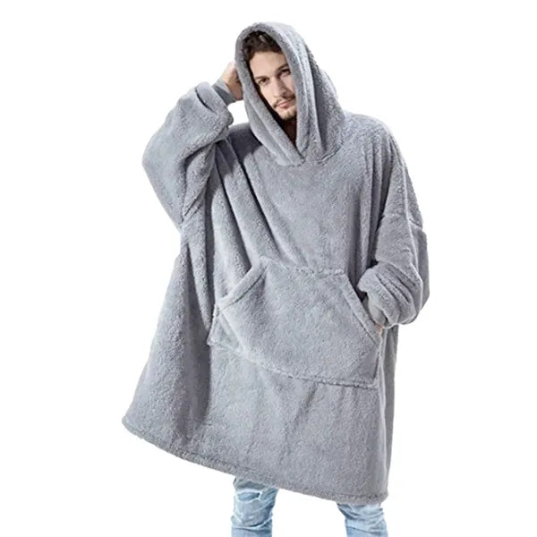 Unisex Comfortable Winter Flannel Hoodie Pajama
