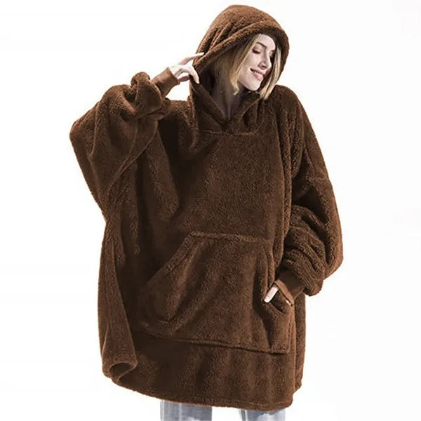 Unisex Comfortable Winter Flannel Hoodie Pajama