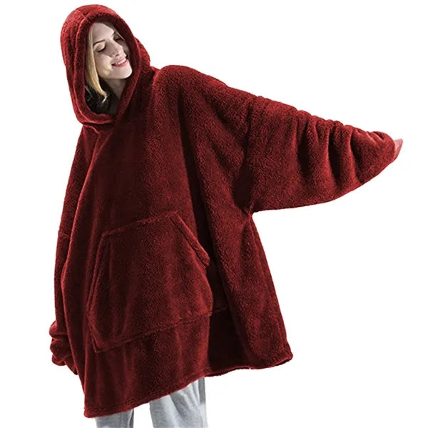 Unisex Comfortable Winter Flannel Hoodie Pajama