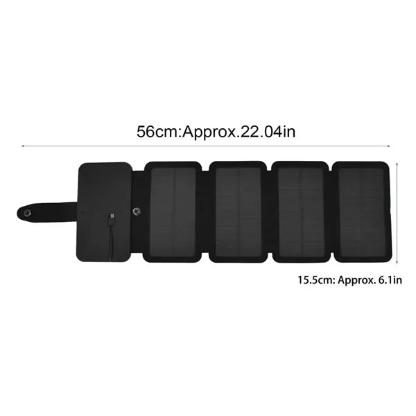 Portable Five Solar Folding Panels Power Bank w/ Compass