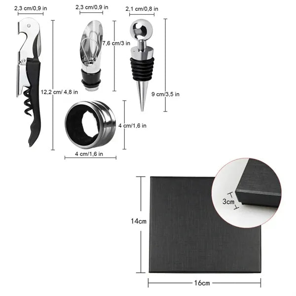 4pcs Stainless Steel Accessory Tool Wine Bottle Opener Set