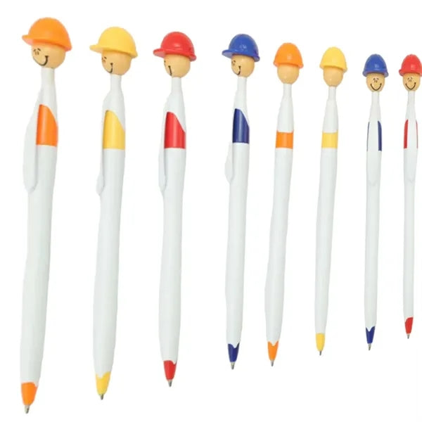 Safety Smiley Hard Hat Ballpoint Pen Construction Giveaway