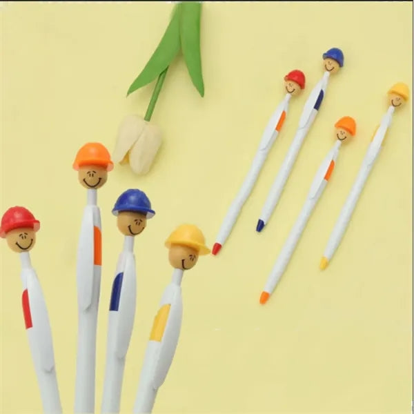 Safety Smiley Hard Hat Ballpoint Pen Construction Giveaway