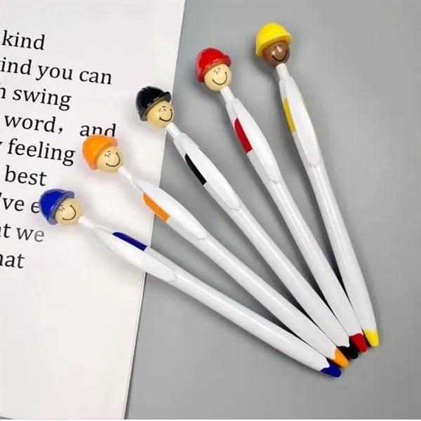 Safety Smiley Hard Hat Ballpoint Pen Construction Giveaway