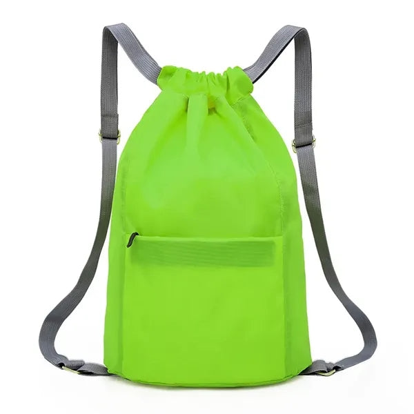 Drawstring Sports Backpack With Zipper