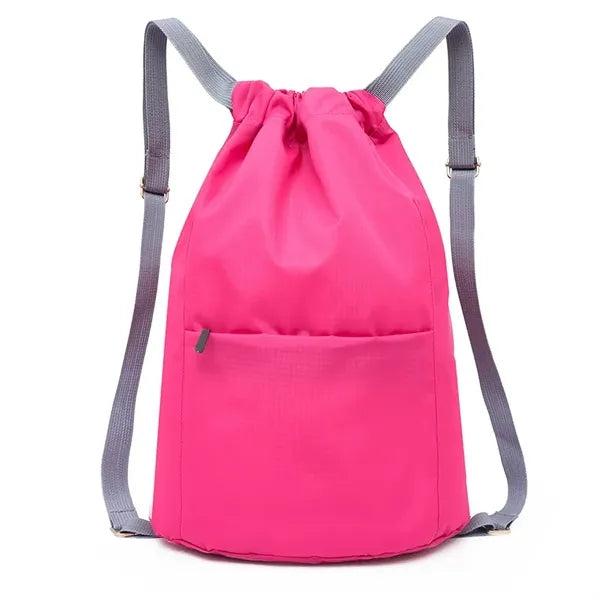 Drawstring Sports Backpack With Zipper