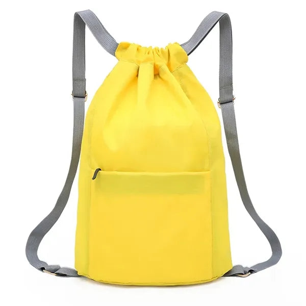 Drawstring Sports Backpack With Zipper