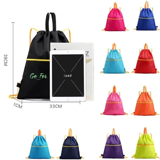 Waterproof Drawstring Gym Backpack With Zipper