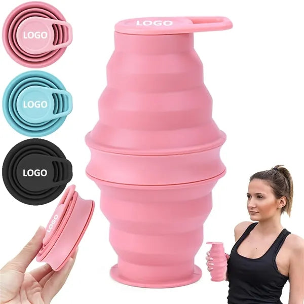 Sports Collapsible Water Bottle Foldable for Travel Gym Yoga