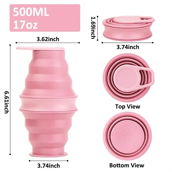 Sports Collapsible Water Bottle Foldable for Travel Gym Yoga