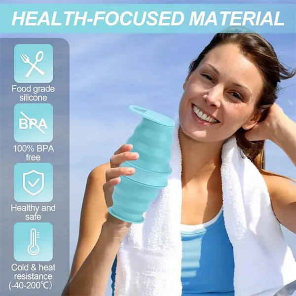 Sports Collapsible Water Bottle Foldable for Travel Gym Yoga