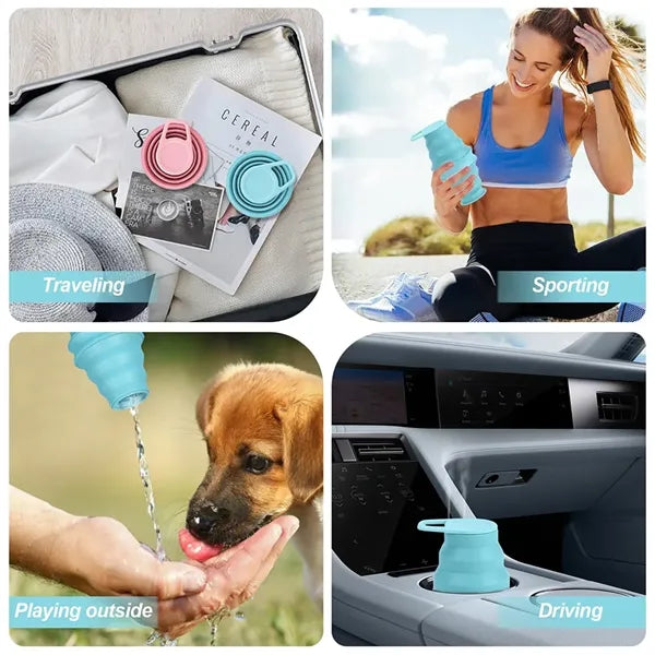 Sports Collapsible Water Bottle Foldable for Travel Gym Yoga